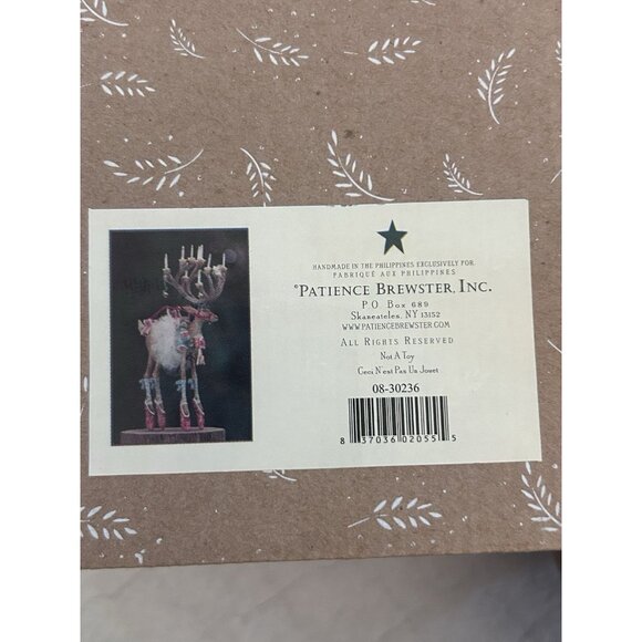 Patience Brewster Krinkles Ornament DASHAWAY DANCER Reindeer 08-30236 w/ box - Picture 4 of 8